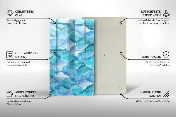 Deska kuchenna szklana Akwarelowe łuski