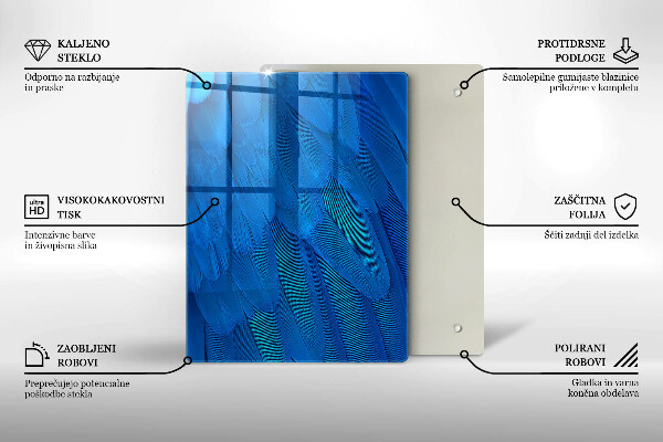 Deska kuchenna szklana Akwarelowe łuski