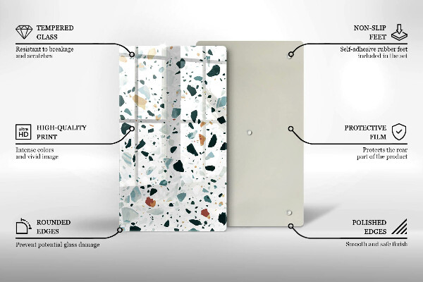 Deska kuchenna szklana Jasny kamień gres