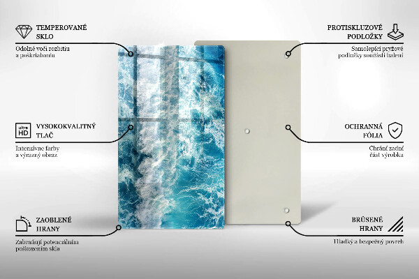Deska kuchenna szklana Woda morskie fale