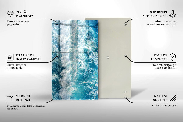 Deska kuchenna szklana Woda morskie fale