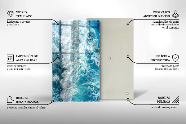 Deska kuchenna szklana Woda morskie fale