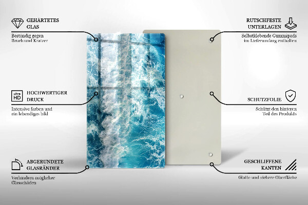 Deska kuchenna szklana Woda morskie fale