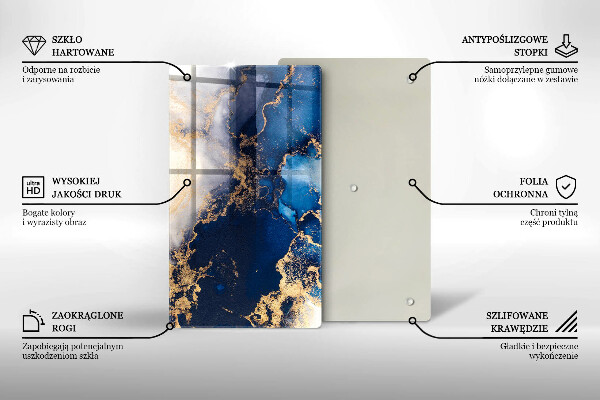 Deska kuchenna szklana Eleganckie tło i złoto