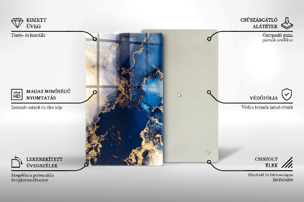 Deska kuchenna szklana Eleganckie tło i złoto