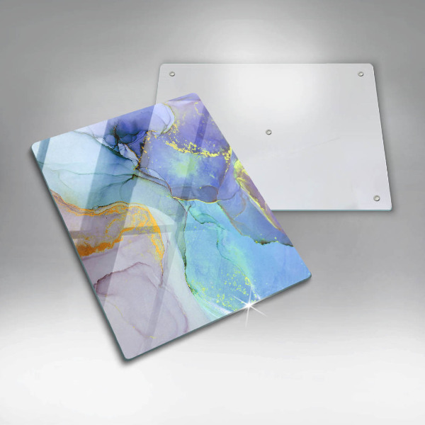 Deska kuchenna szklana Pęknięty kamień złoto