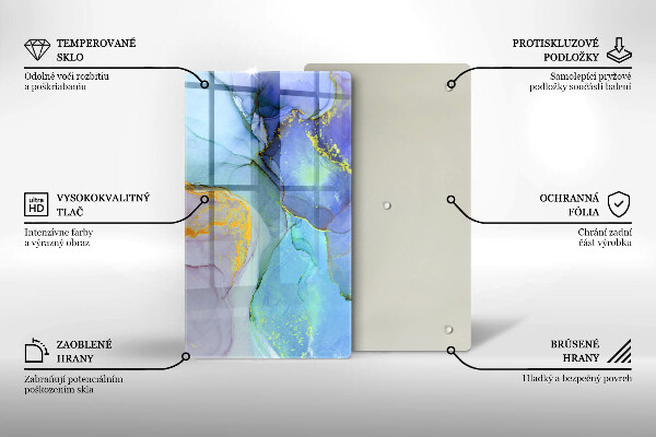 Deska kuchenna szklana Pęknięty kamień złoto