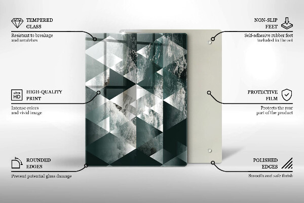 Deska kuchenna szklana Pęknięty kamień złoto