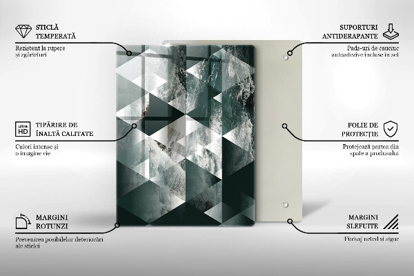 Deska kuchenna szklana Pęknięty kamień złoto