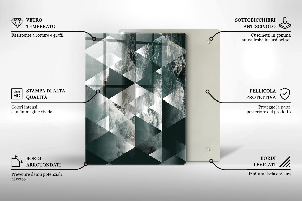 Deska kuchenna szklana Pęknięty kamień złoto