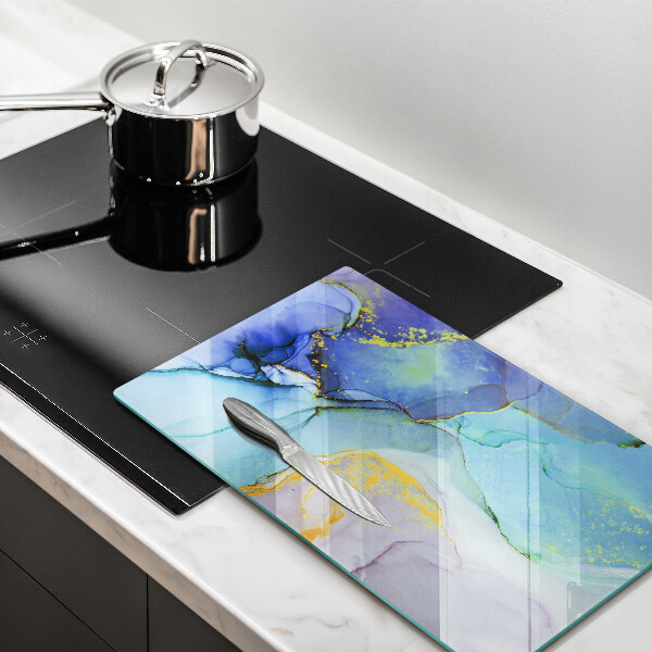 Deska kuchenna szklana Pęknięty kamień złoto