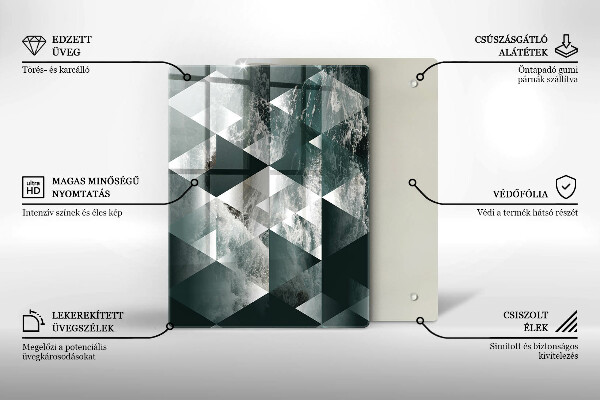 Deska kuchenna szklana Pęknięty kamień złoto