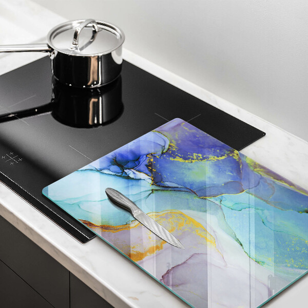 Deska kuchenna szklana Pęknięty kamień złoto