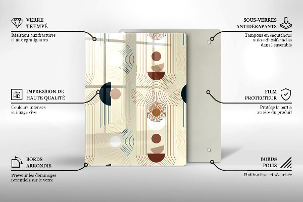 Deska kuchenna szklana Nowoczesny wzór linie