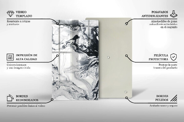Deska kuchenna szklana Abstrakcja tusz