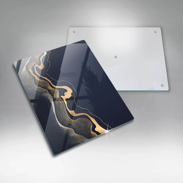 Deska kuchenna szklana Abstrakcja złote linie