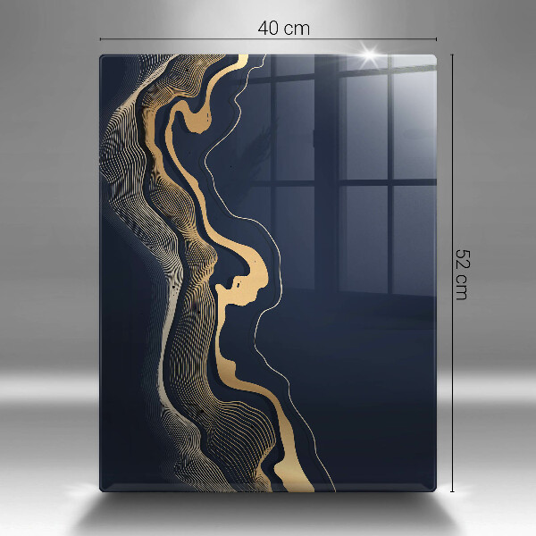 Deska kuchenna szklana Abstrakcja złote linie