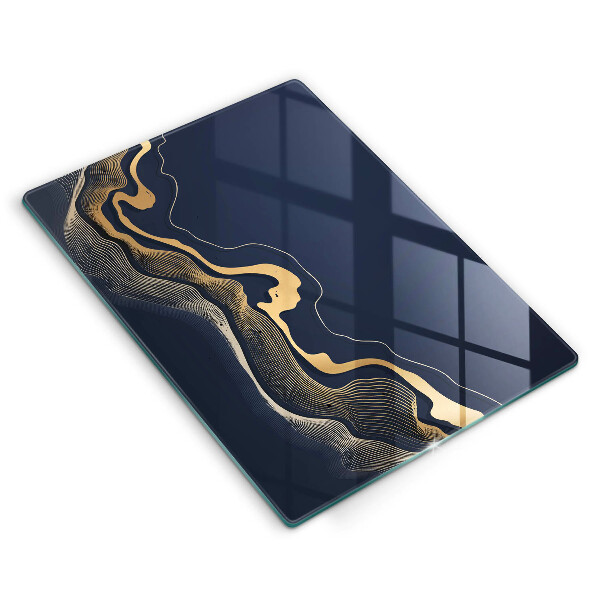 Deska kuchenna szklana Abstrakcja złote linie