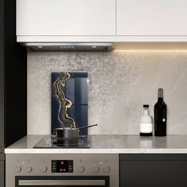 Deska kuchenna szklana Abstrakcja złote linie