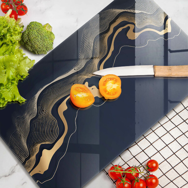 Deska kuchenna szklana Abstrakcja złote linie