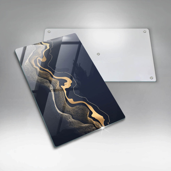 Deska kuchenna szklana Abstrakcja złote linie