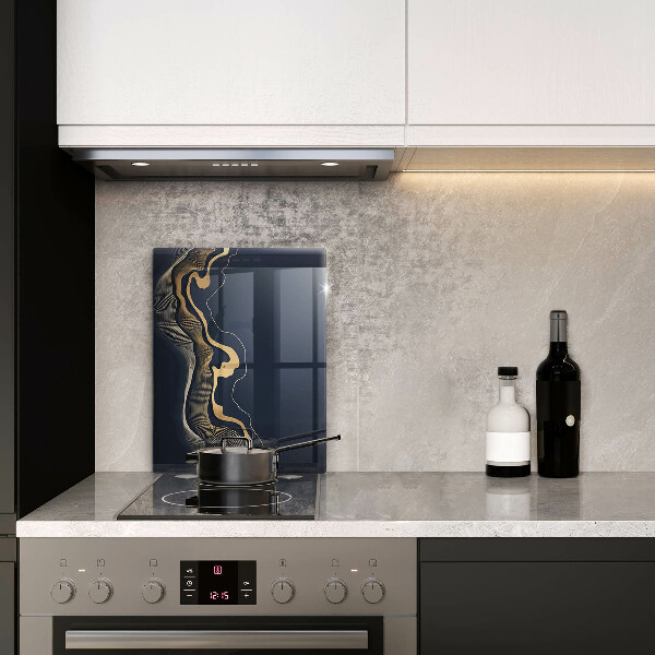 Deska kuchenna szklana Abstrakcja złote linie