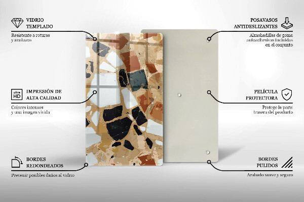 Deska kuchenna szklana Ozdobne kamienie płyta