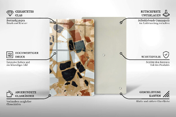 Deska kuchenna szklana Ozdobne kamienie płyta