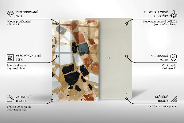 Deska kuchenna szklana Ozdobne kamienie płyta