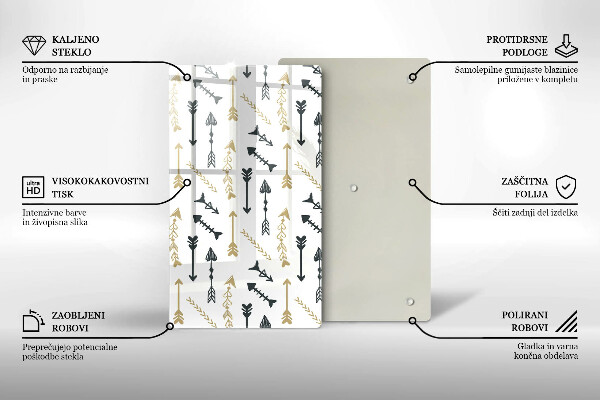 Deska kuchenna szklana Wzór boho strzałki