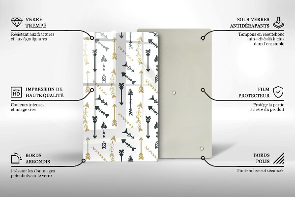 Deska kuchenna szklana Wzór boho strzałki