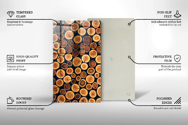 Deska kuchenna szklana Drewniane pieńki drzew