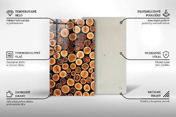 Deska kuchenna szklana Drewniane pieńki drzew