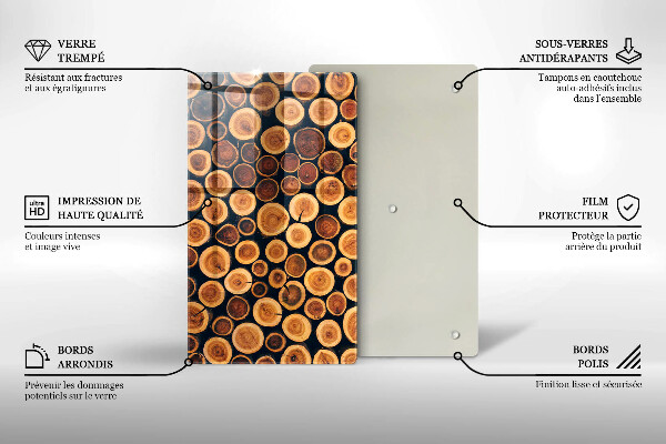 Deska kuchenna szklana Drewniane pieńki drzew