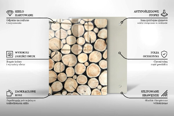 Deska kuchenna szklana Drewniane pieńki drzew
