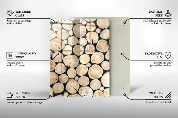 Deska kuchenna szklana Drewniane pieńki drzew