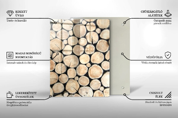 Deska kuchenna szklana Drewniane pieńki drzew