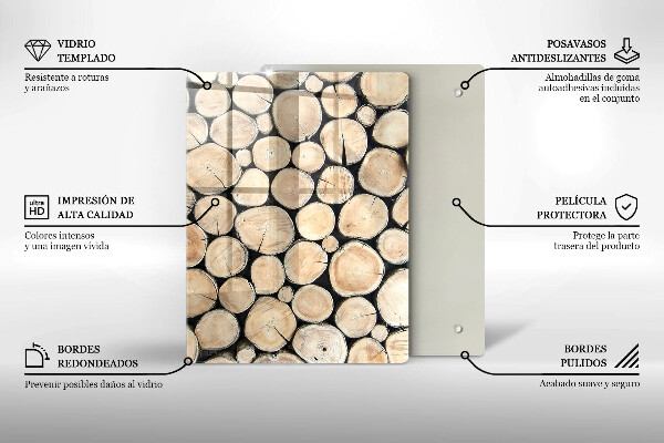 Deska kuchenna szklana Drewniane pieńki drzew