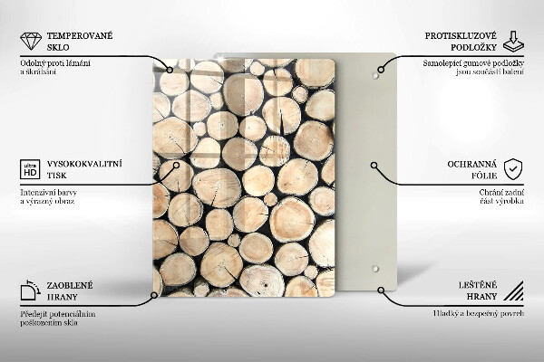 Deska kuchenna szklana Drewniane pieńki drzew