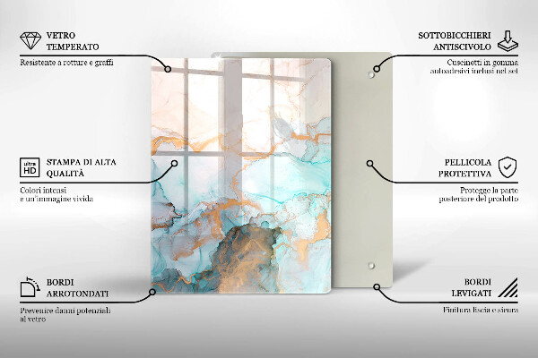 Deska kuchenna szklana Pastelowa abstrakcja