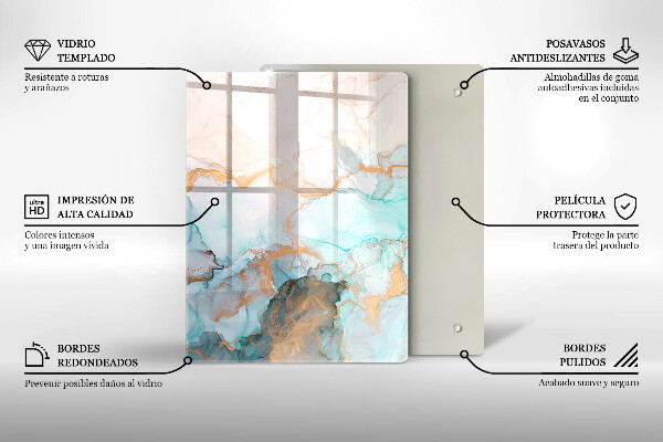 Deska kuchenna szklana Pastelowa abstrakcja