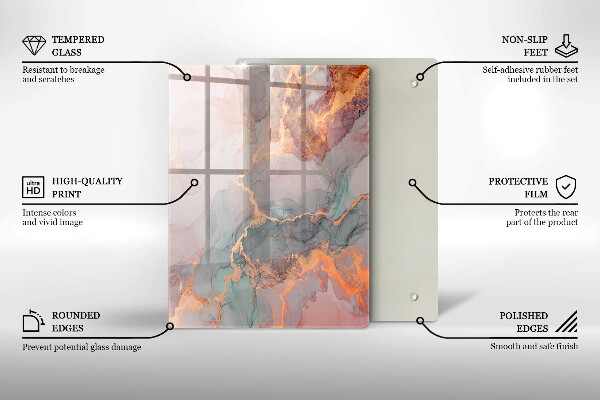 Deska kuchenna szklana Ozdobny kamień