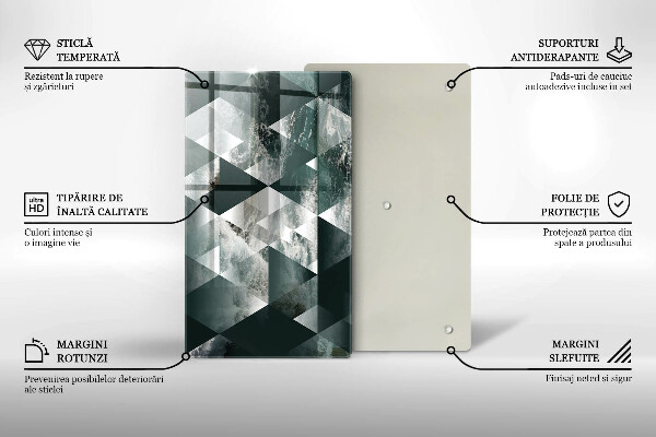 Deska kuchenna szklana Trójkąty i woda