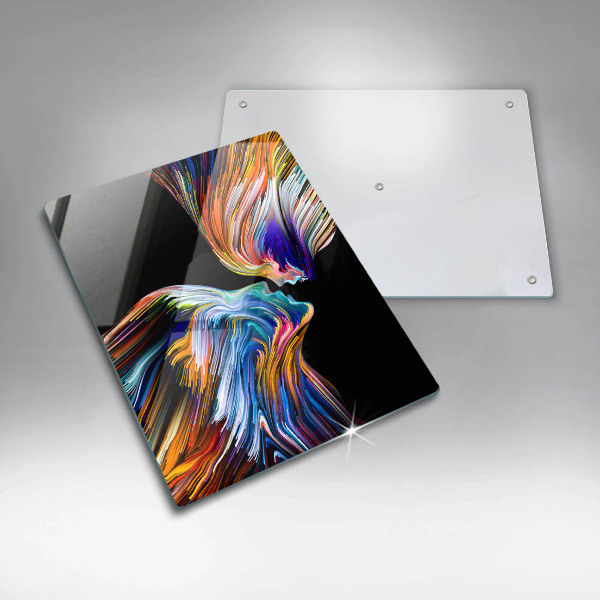 Deska kuchenna szklana Abstrakcja pocałunek