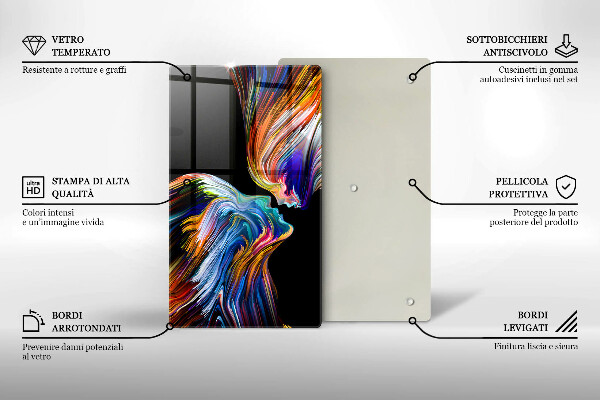 Deska kuchenna szklana Abstrakcja pocałunek