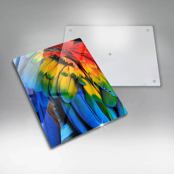Deska kuchenna szklana Barwne pióra papugi