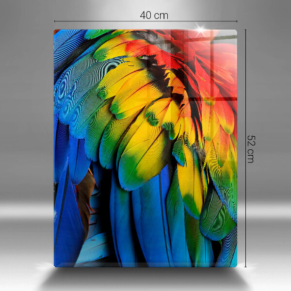 Deska kuchenna szklana Barwne pióra papugi