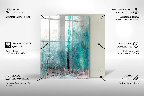 Deska kuchenna szklana Barwne pióra papugi