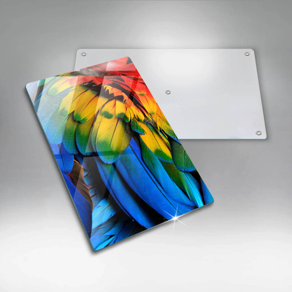 Deska kuchenna szklana Barwne pióra papugi
