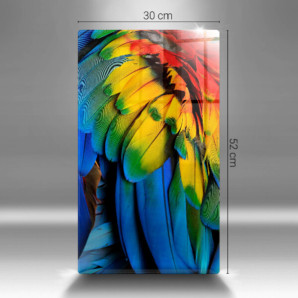Deska kuchenna szklana Barwne pióra papugi